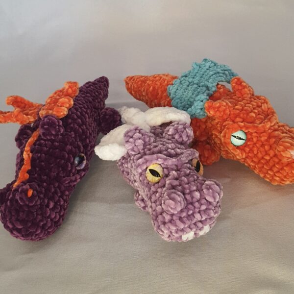 mini dragons crochet velours