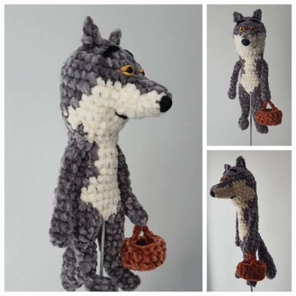 Loup mignon avec panier